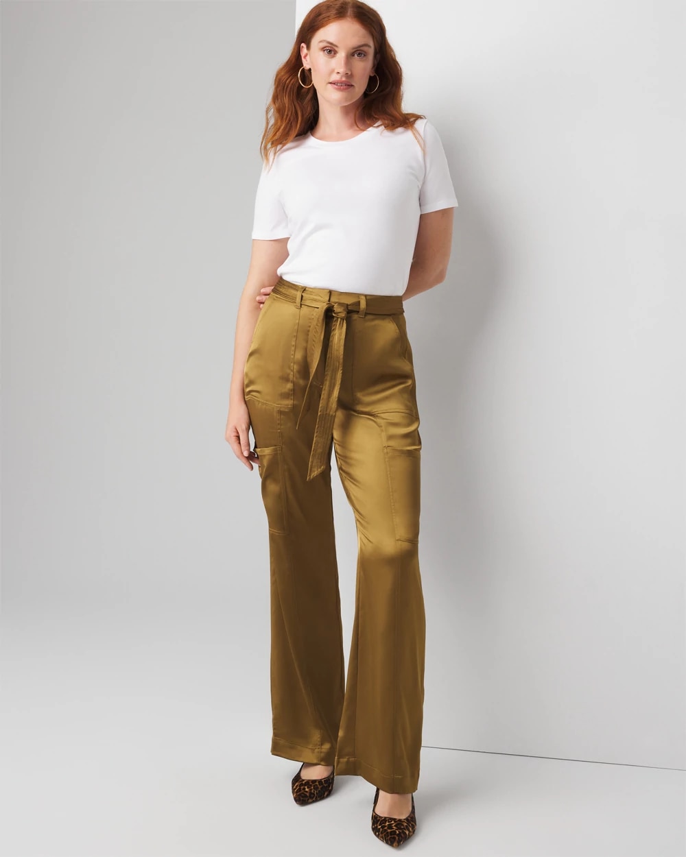 White House Black Market Curvy Belted Utility Wide Leg White House Black Market Curvy Belted Utility Wide Leg